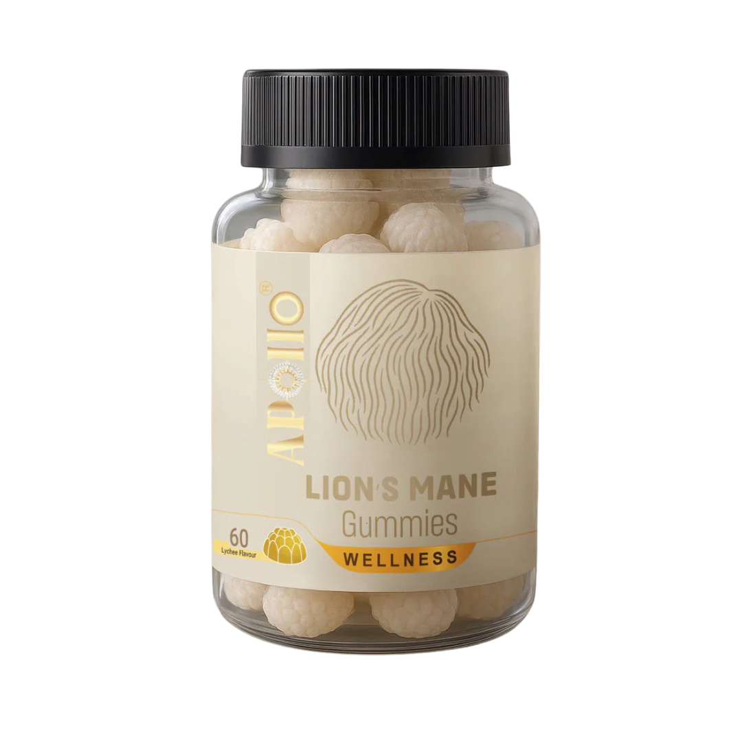 Apollo Nutraceuticals Lion’s Mane Gummies 500mg – Lychee flavour brain health supplement from Nutrition Capital Australia