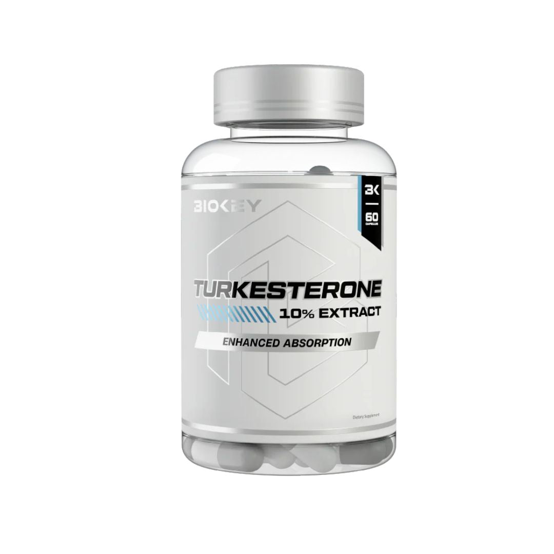 BIOKEY Turkesterone supplement bottle – natural ecdysteroid for muscle support, metabolism, and performance from Nutrition Capital Australia.