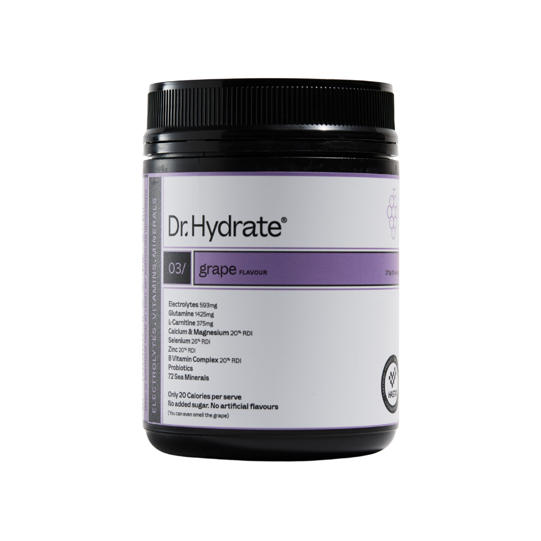 Dr. Hydrate all-in-one hydration drink with electrolytes, vitamins, and minerals – available at Nutrition Capital Australia