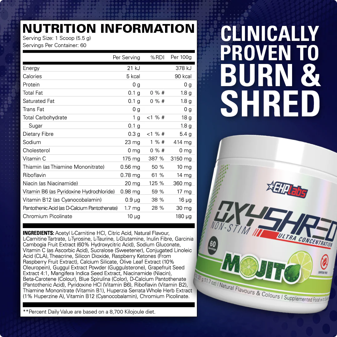 EHP Labs Oxyshred Non-stimulant - Nutrition Capital