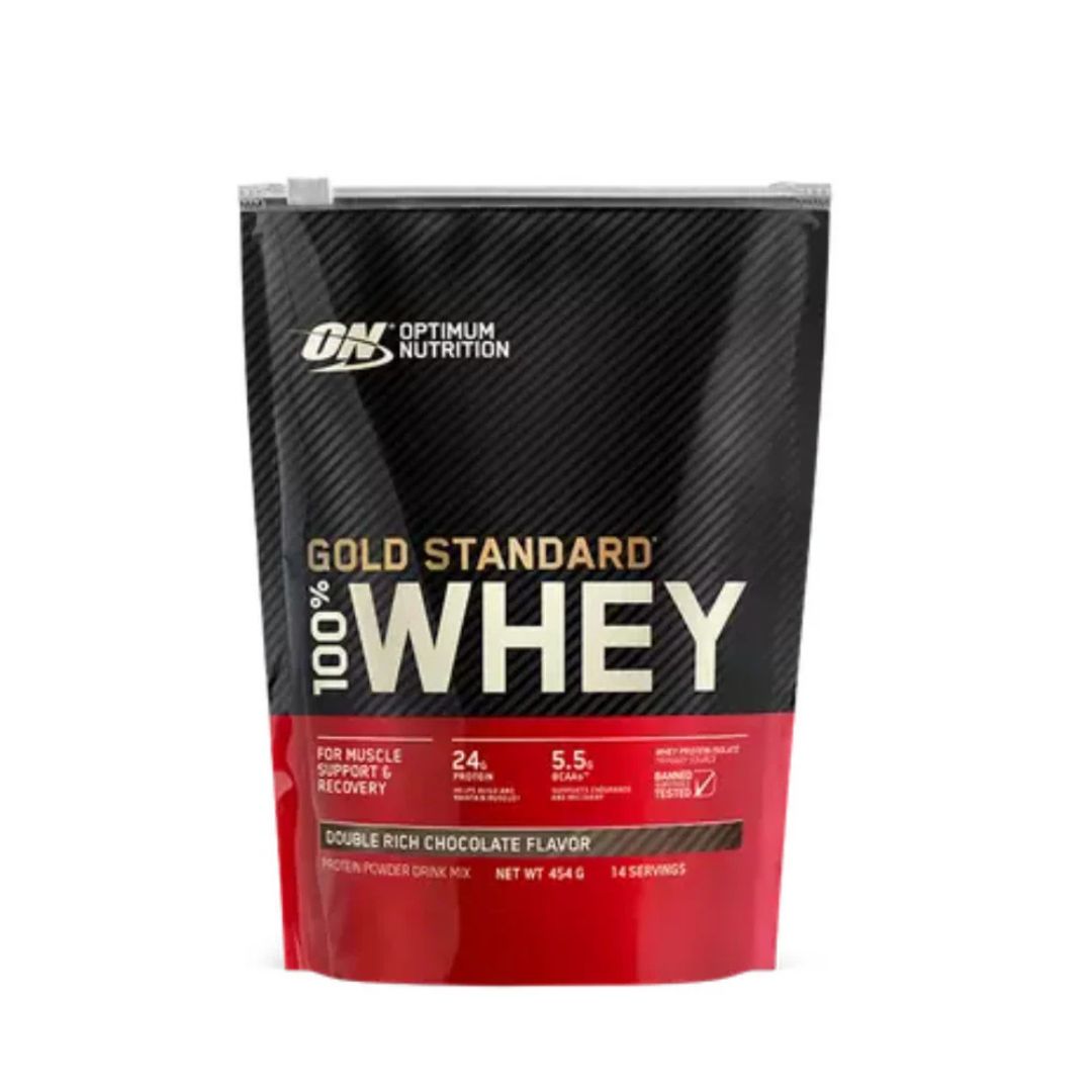 Optimum Nutrition Gold Standard 100% Whey Protein powder tub – premium whey isolate supplement for muscle recovery and growth, available from Nutrition Capital.