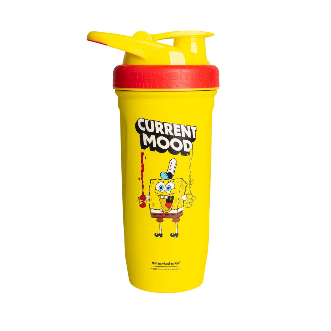 Smartshake SpongeBob Steel Protein Shaker Bottle – durable leak-proof gym shaker available at Nutrition Capital Australia