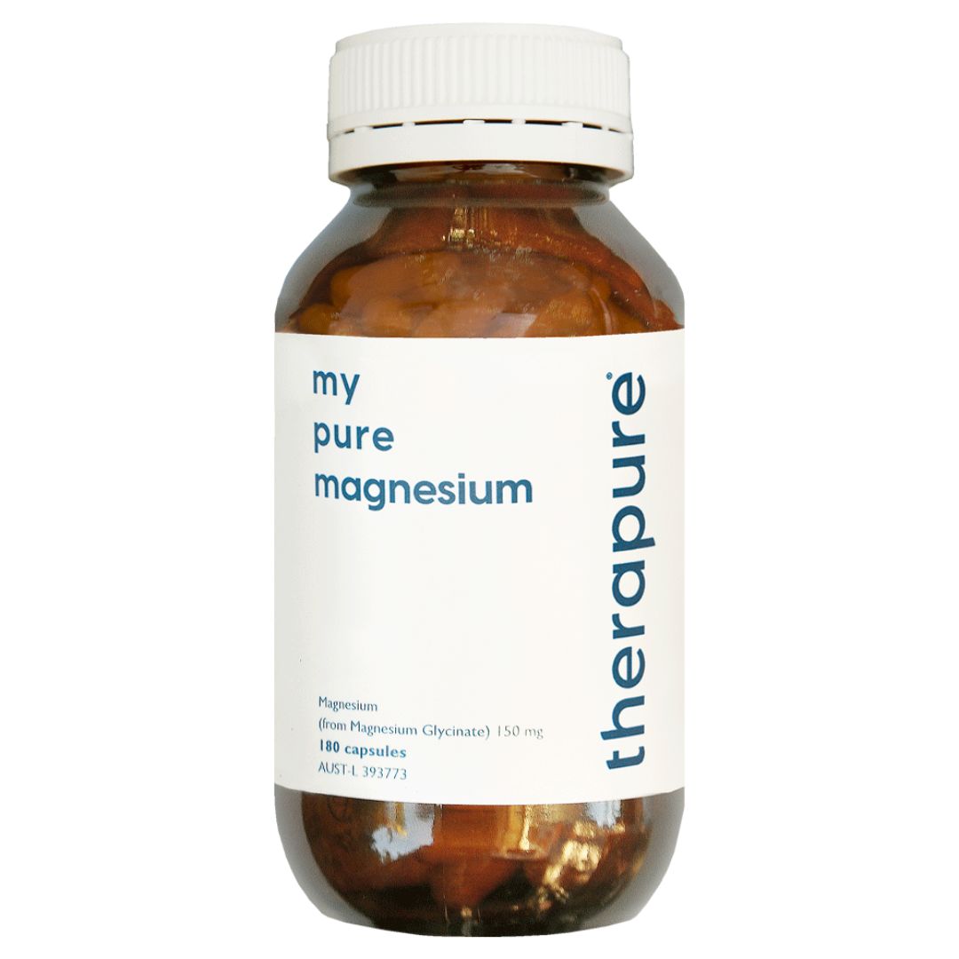 High-quality Therapure My Pure Magnesium Glycinate supplement bottle for muscle and nervous system support – available at Nutrition Capital
