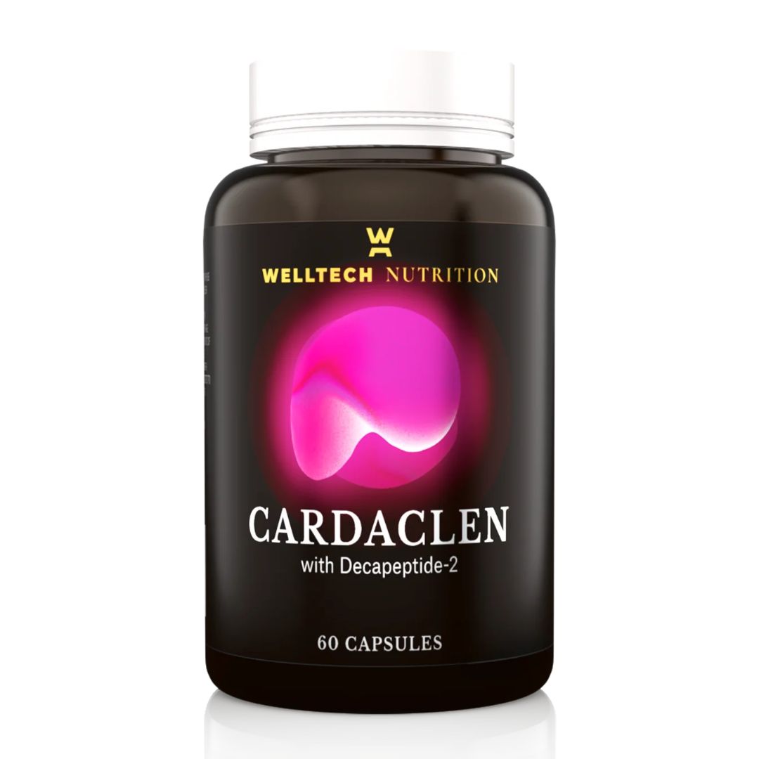 Welltech Nutrition Cardaclen supplement bottle on a white background