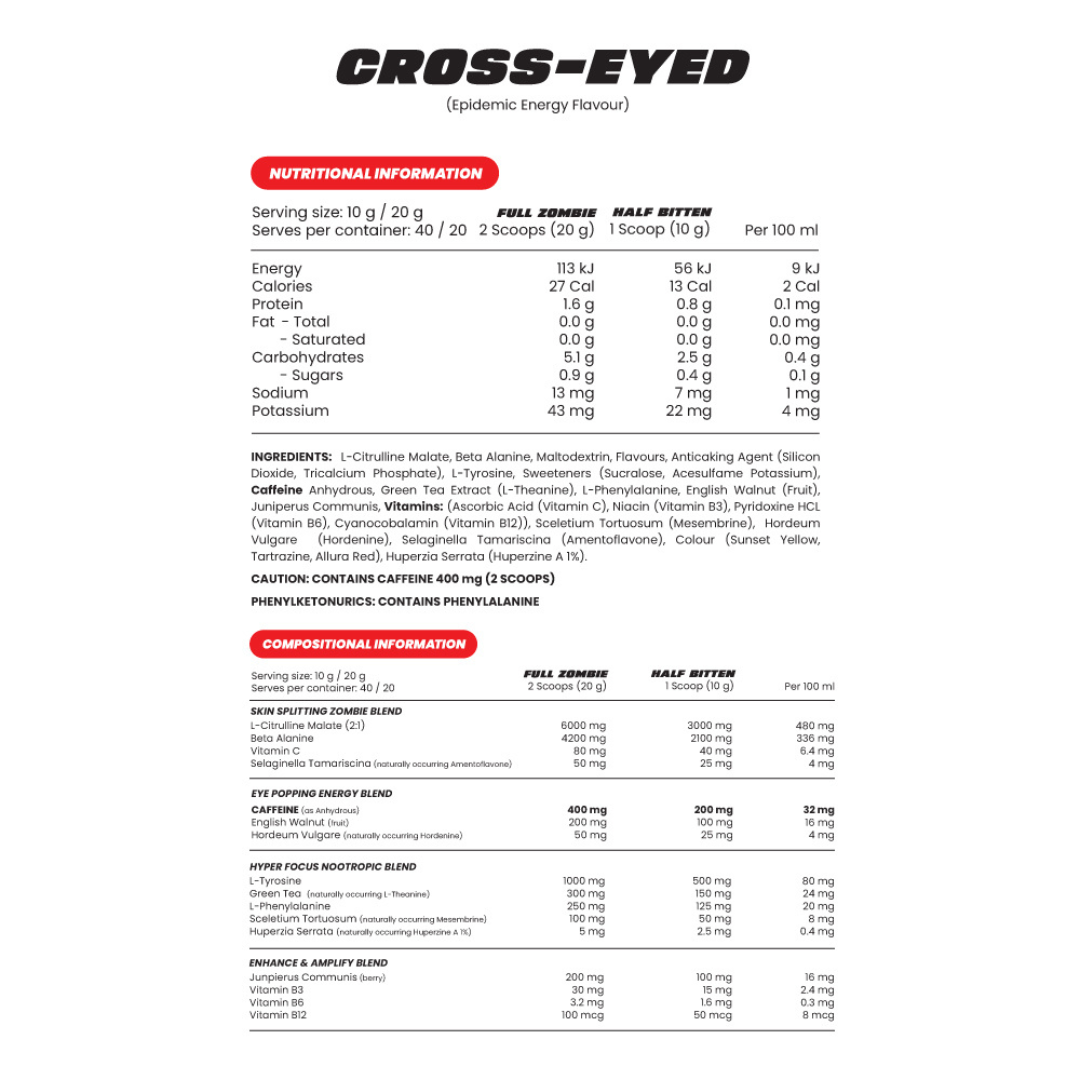 Zombie Labs Cross-eyed Pre-workout - Nutrition Capital