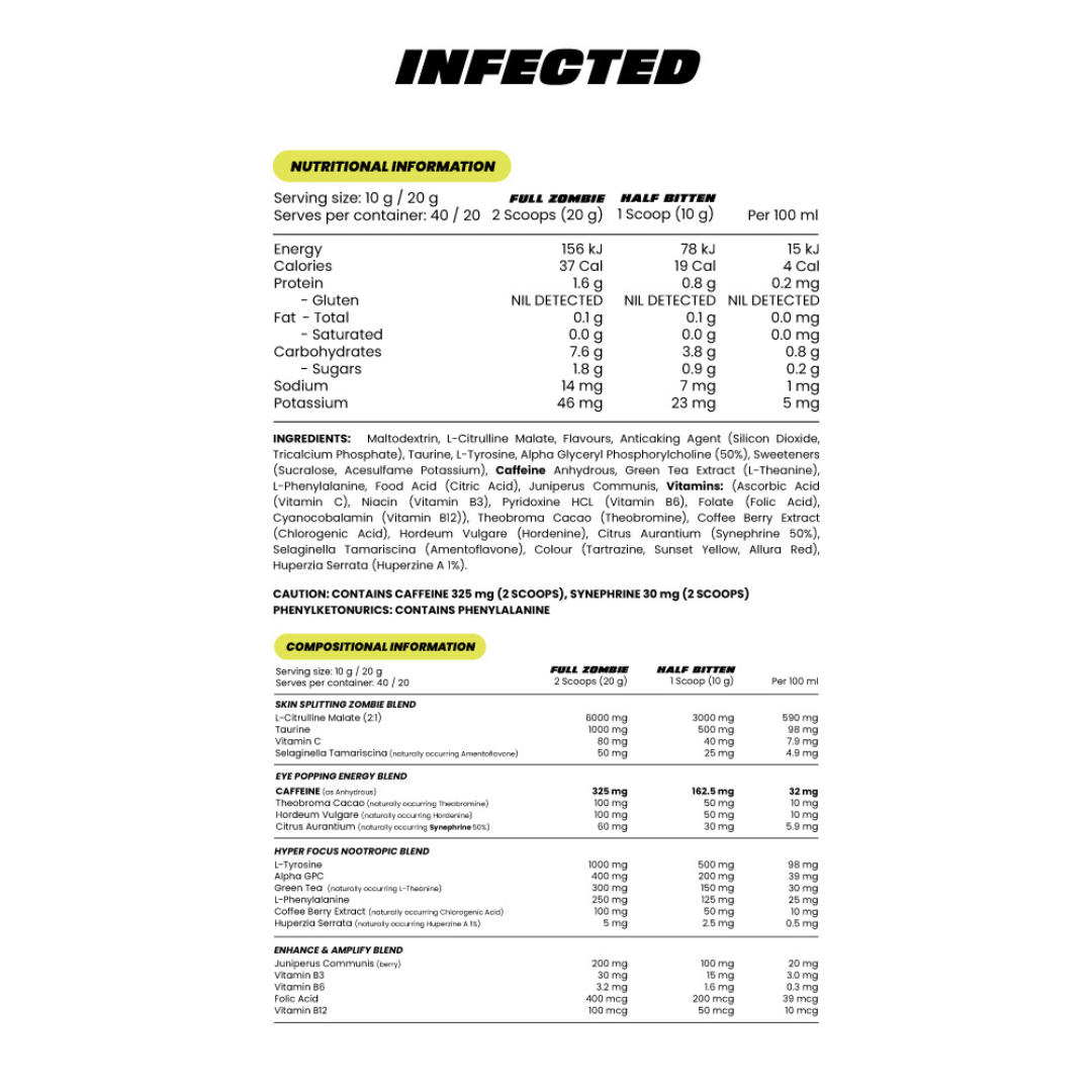 Zombie Labs Infected High Stimulant Pre-workout - Nutrition Capital