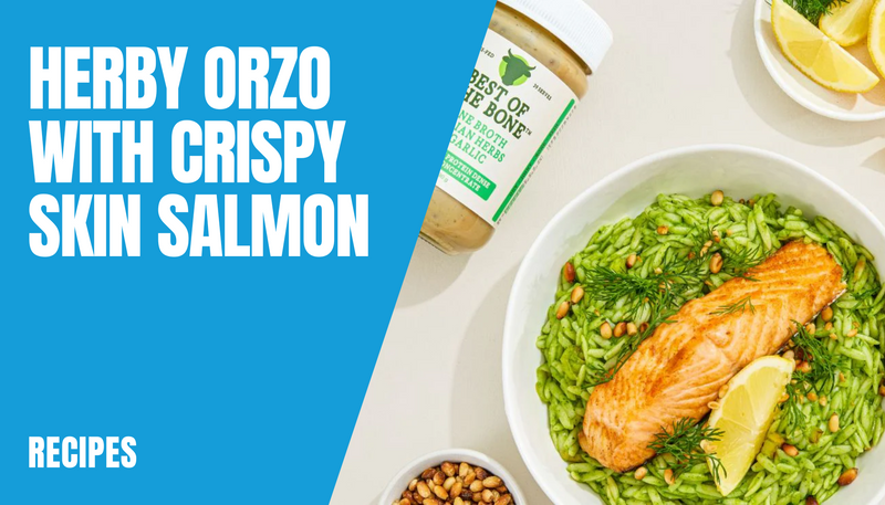 Herby Orzo with Crispy Skin Salmon