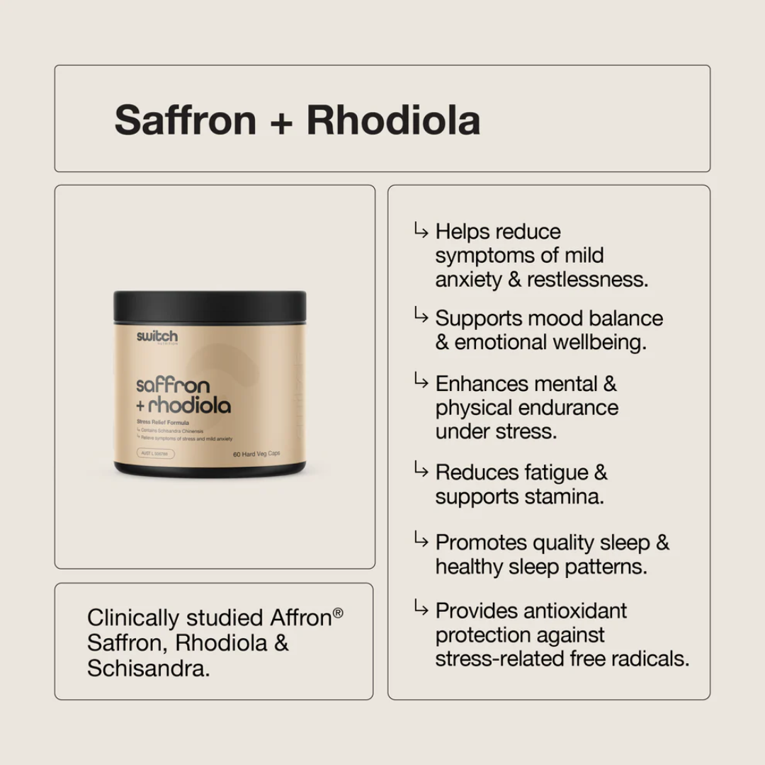 Saffron + Rhodiola by Switch Nutrition