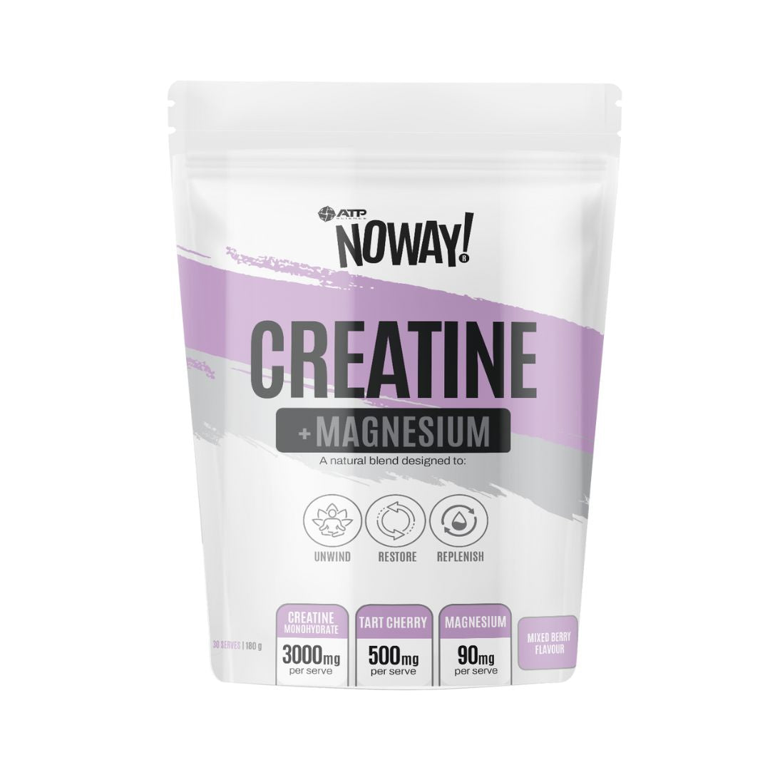 ATP Science NOWAY! Creatine + Magnesium Berry Blend pouch in mixed berry flavour – recovery and relaxation supplement from Nutrition Capital