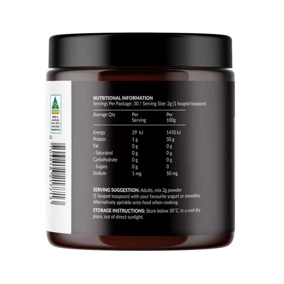 Freeze-dried bovine testicle capsules and powder supplement by Primal Body grass-fed organ meat powder and capsule product Nutrition Capital Australia listing image