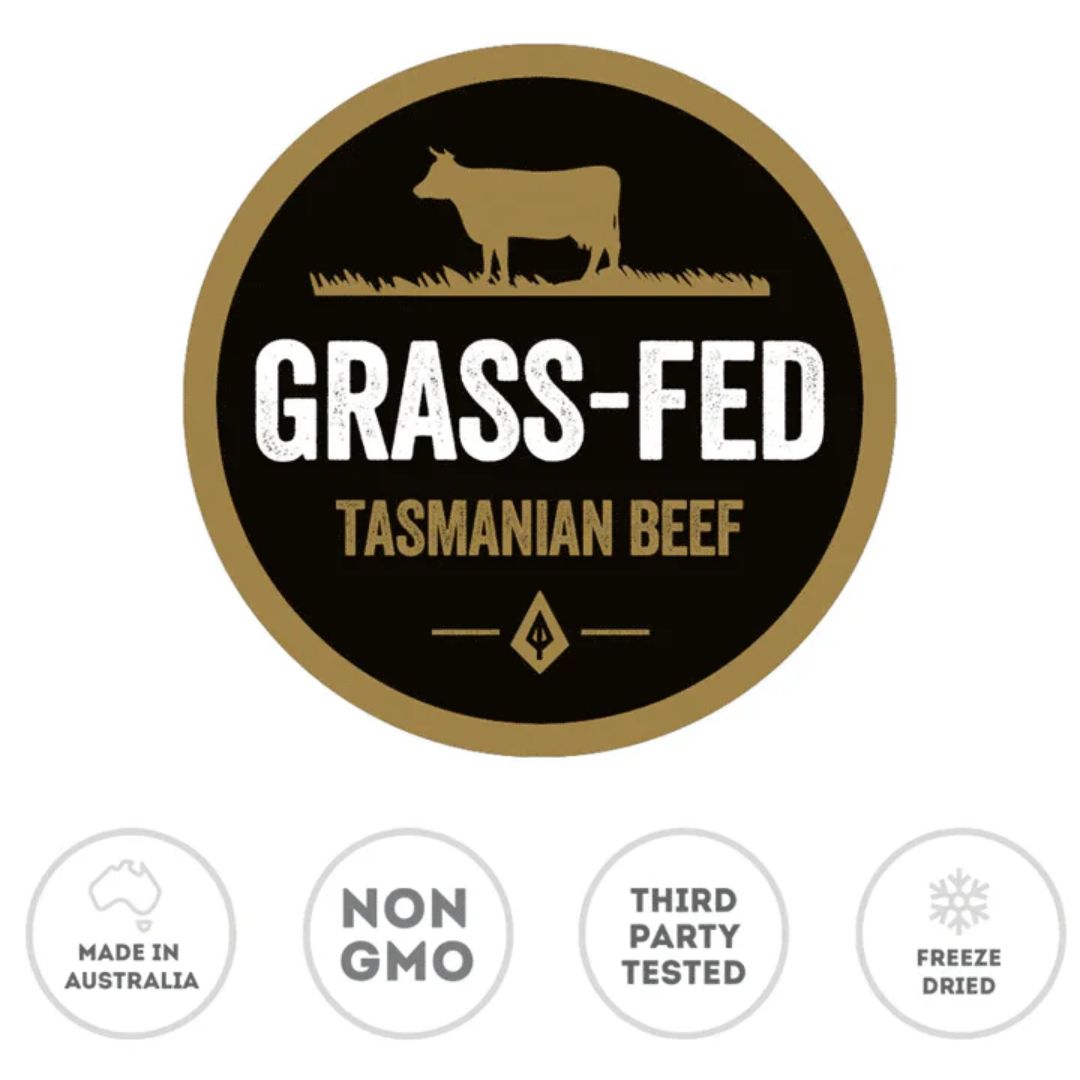 Freeze-dried bovine testicle capsules and powder supplement by Primal Body grass-fed organ meat powder and capsule product Nutrition Capital Australia listing image