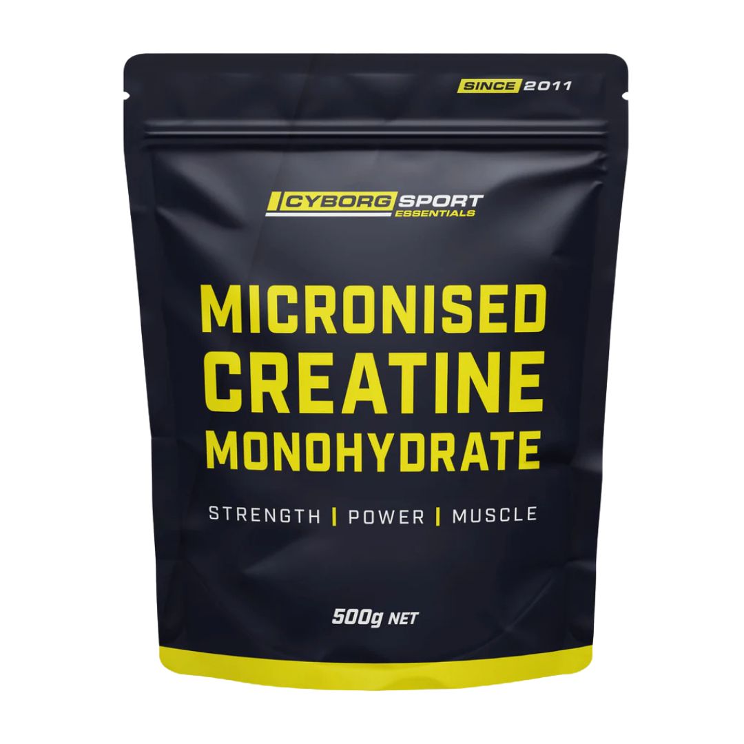 Cyborg Sport Micronised Creatine Monohydrate powder – pure creatine supplement for strength, muscle growth, and recovery, available at Nutrition Capital.