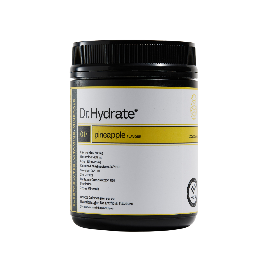 Dr. Hydrate all-in-one hydration drink with electrolytes, vitamins, and minerals – available at Nutrition Capital Australia