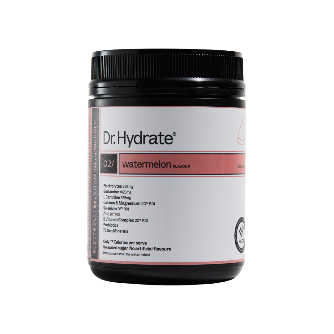 Dr. Hydrate all-in-one hydration drink with electrolytes, vitamins, and minerals – available at Nutrition Capital Australia