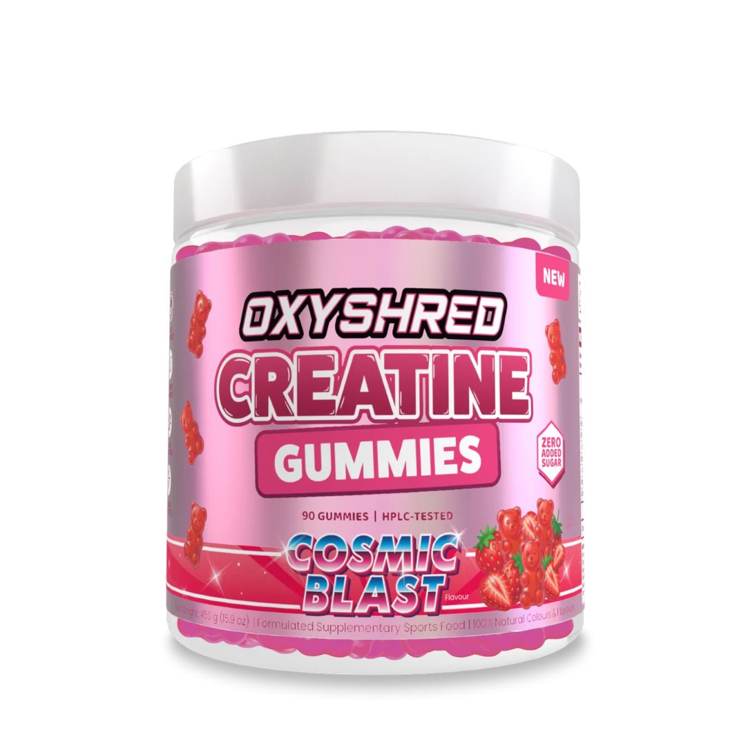 EHP Labs OxyShred Creatine Gummies 90-count tub with 3g creatine monohydrate per serve and zero added sugar