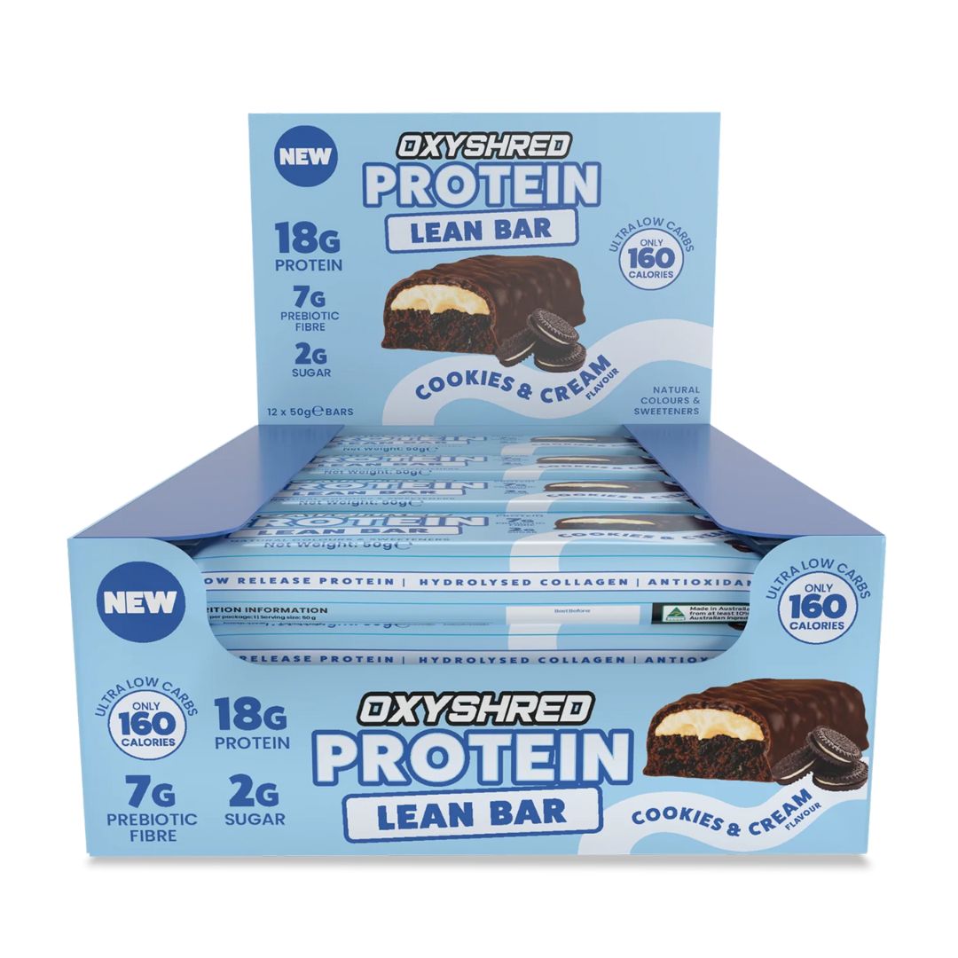OxyShred Lean Protein Bar high protein low sugar snack packaging