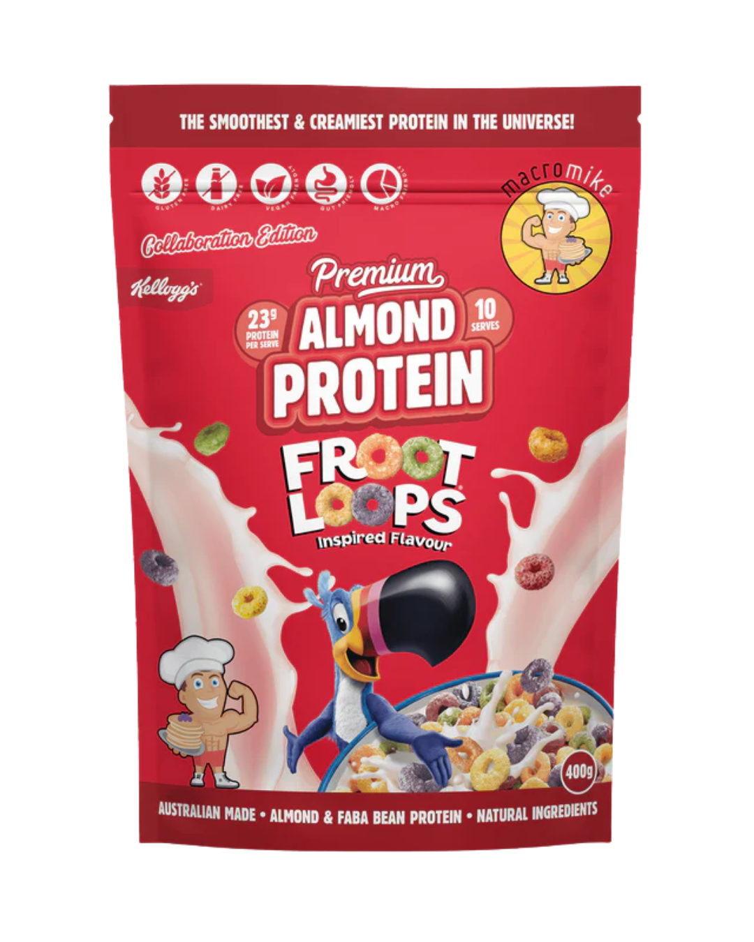 Macro Mike x Kelloggs Premium Almond Protein - Nutrition Capital