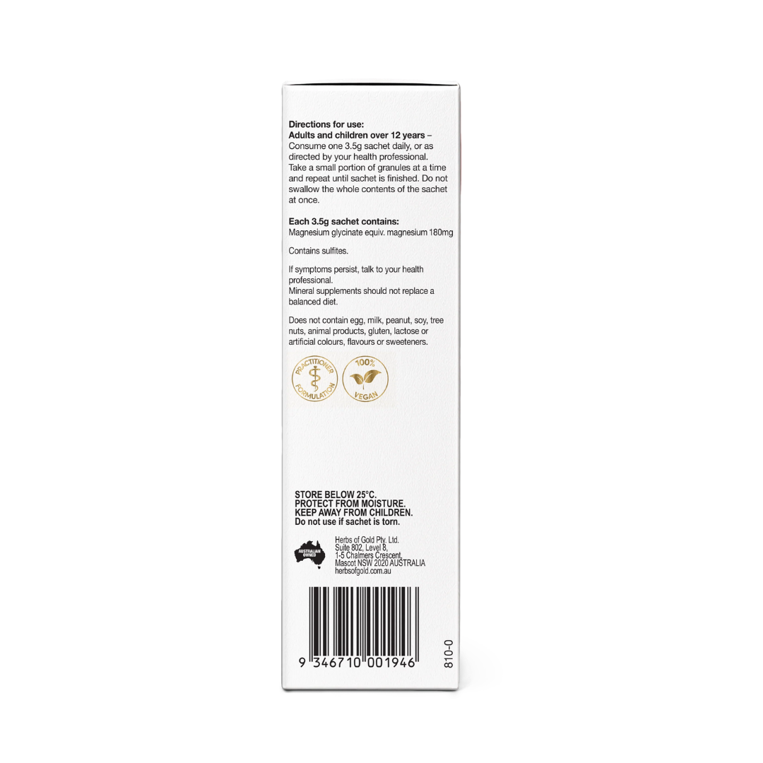 Herbs of Gold Magnesium Glycinate ActivBeads Raspberry Lemonade magnesium glycinate 180mg sachets