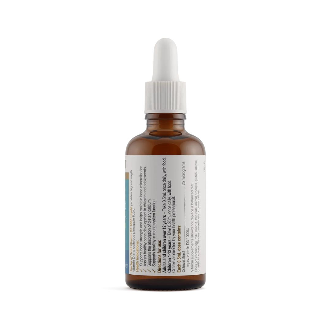 Herbs Of Gold Vitamin D3 1000 Liquid - Nutrition Capital