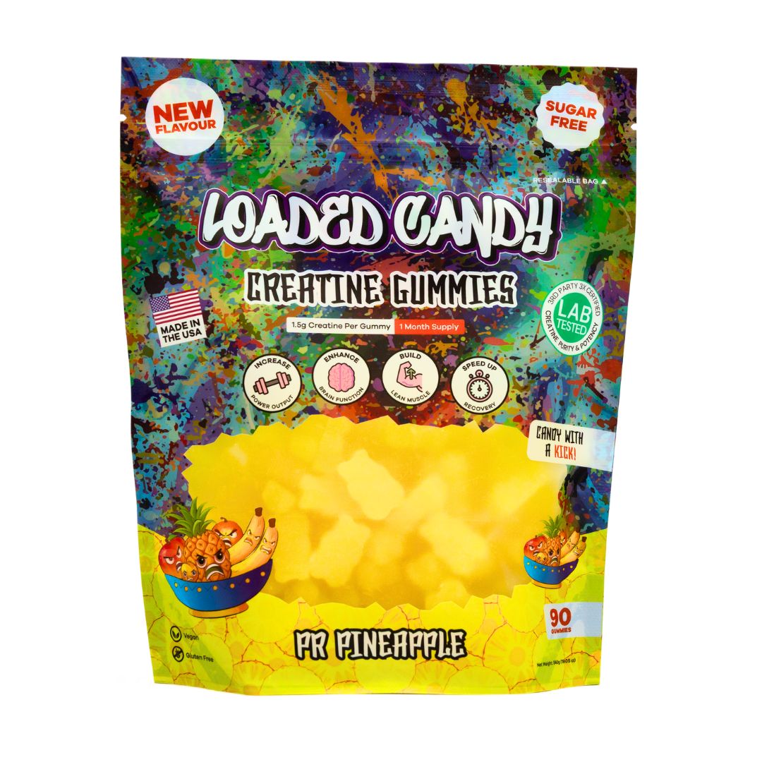 Loaded Candy creatine gummies supplement with 4.5g creatine monohydrate, chewable sports nutrition for performance and convenience