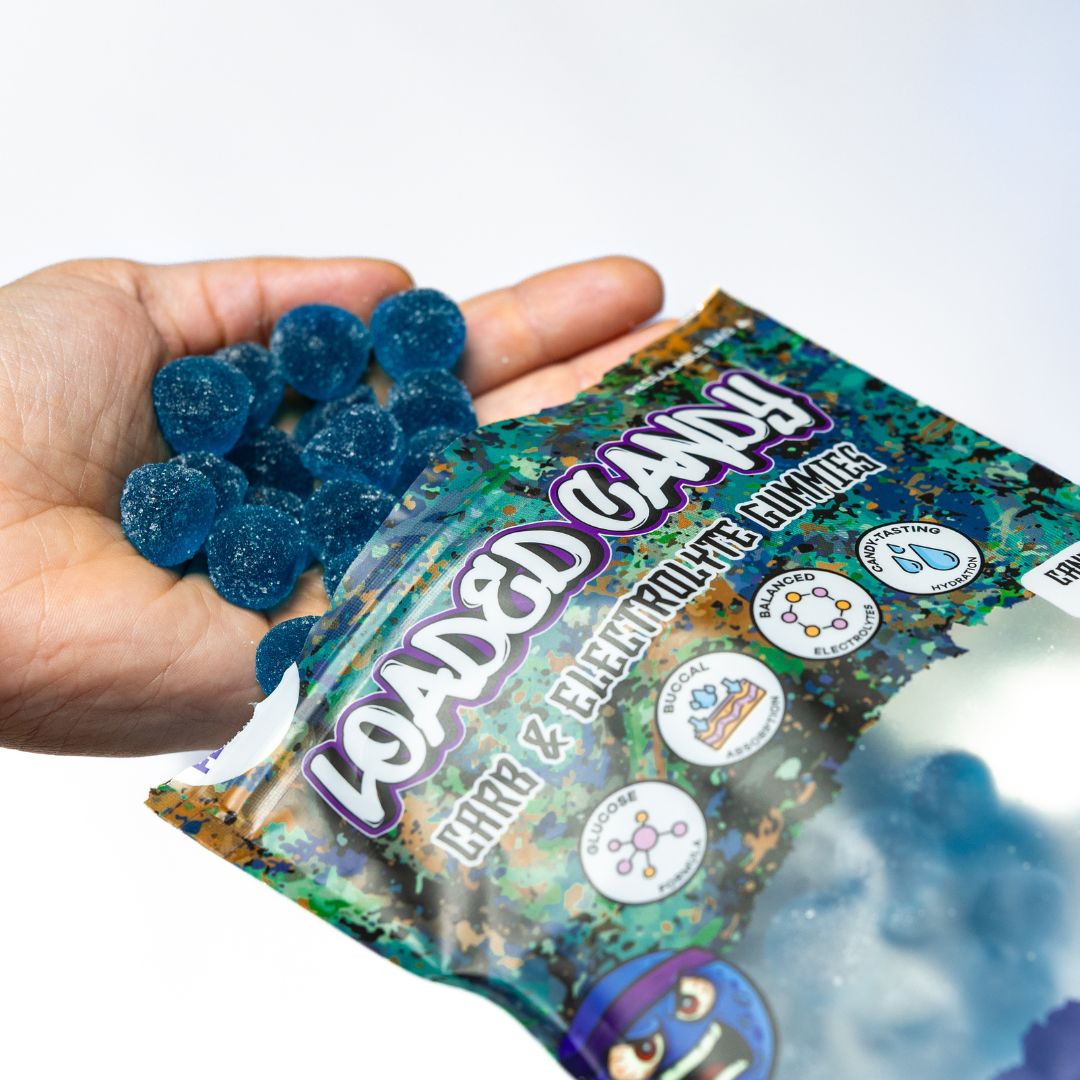 Loaded Candy electrolyte gummies for hydration support, chewable sports supplement with sodium, potassium, magnesium and calcium for active lifestyle