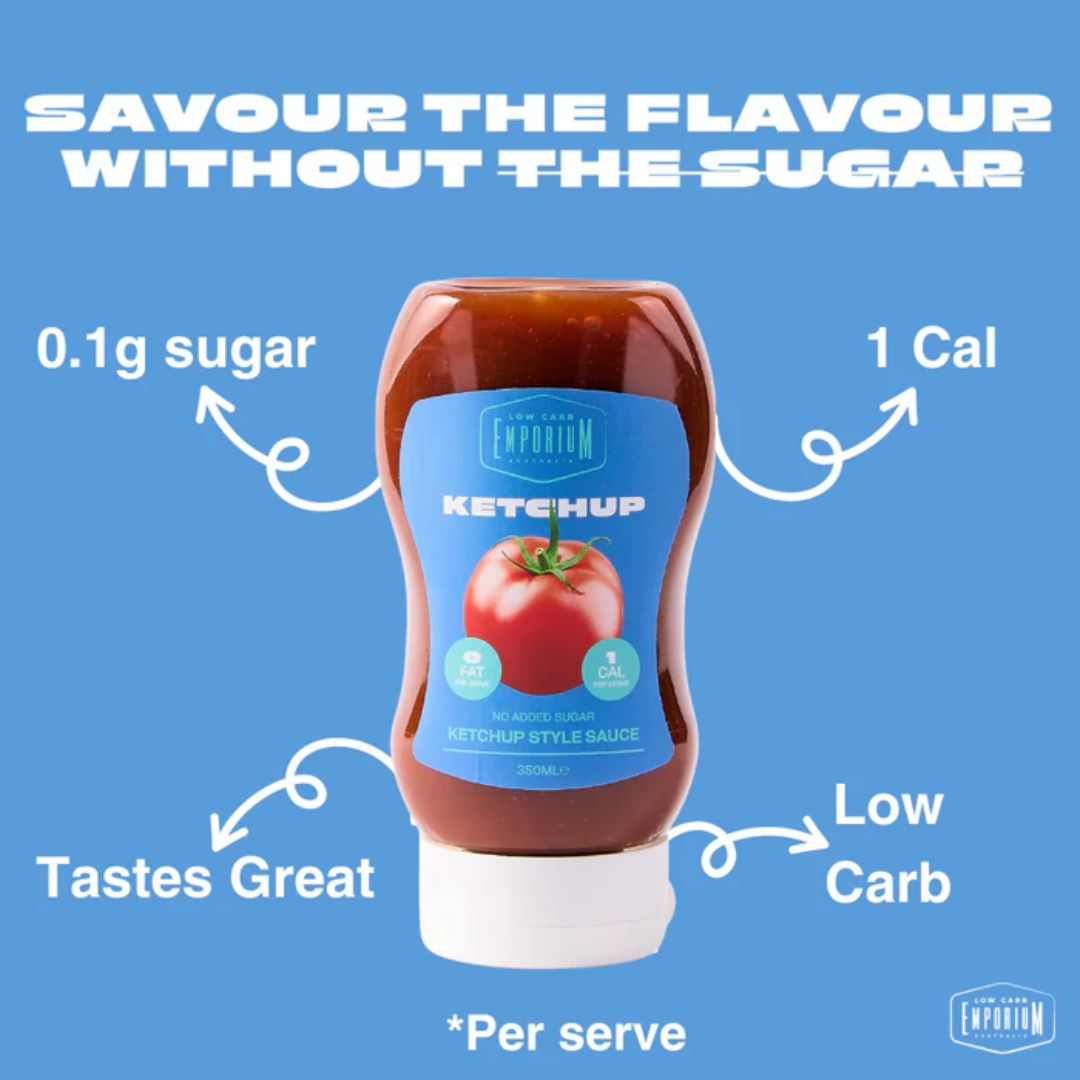 Low Carb Emporium no added sugar sauce range including BBQ, teriyaki, sweet chilli and ketchup for low carb and keto diets