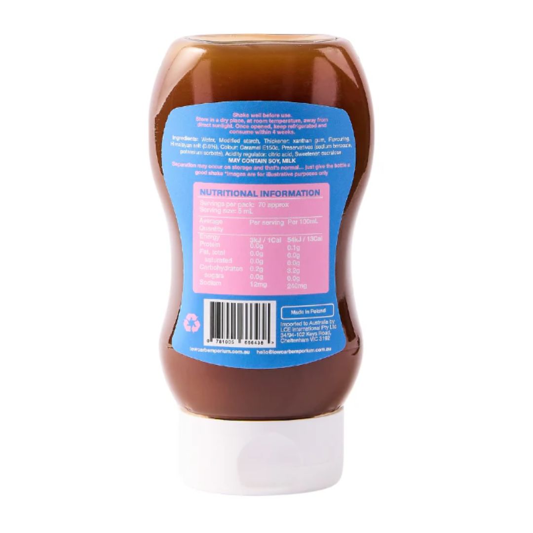 Low Carb Emporium chocolate and salted caramel no added sugar sweet sauces for low carb desserts and keto friendly treats