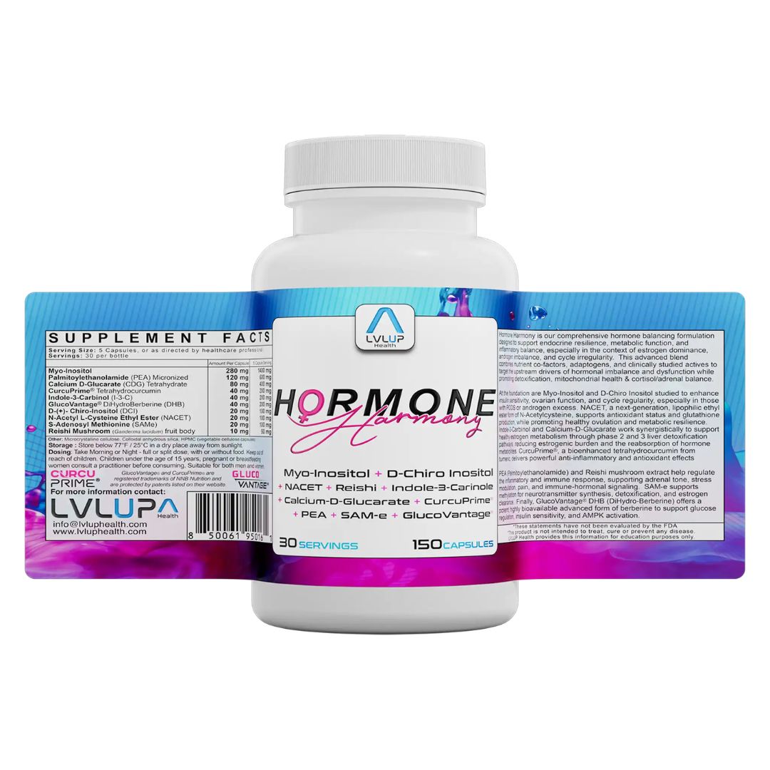 LVLUP Health Hormone Harmony hormone balance supplement 150 capsules – endocrine and metabolic support formula available at Nutrition Capital Australia