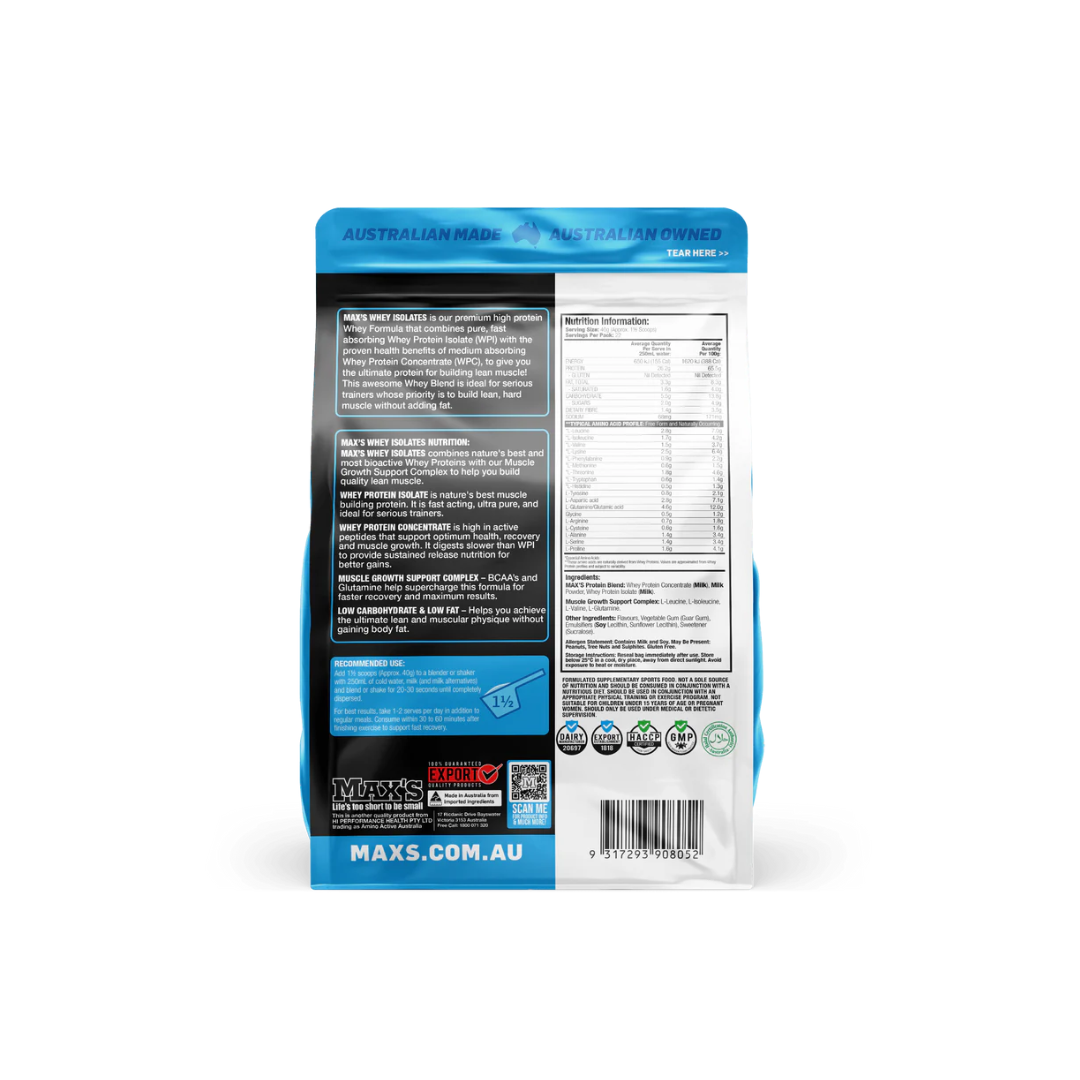 Max's Pro Series Whey Isolate