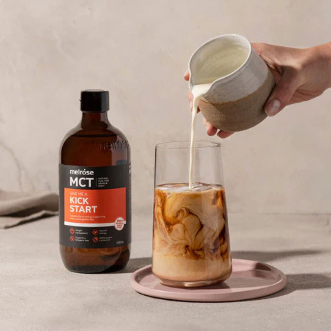 Melrose Kick Start MCT Oil – pure C8 and C10 coconut-derived MCT oil for keto support and clean energy