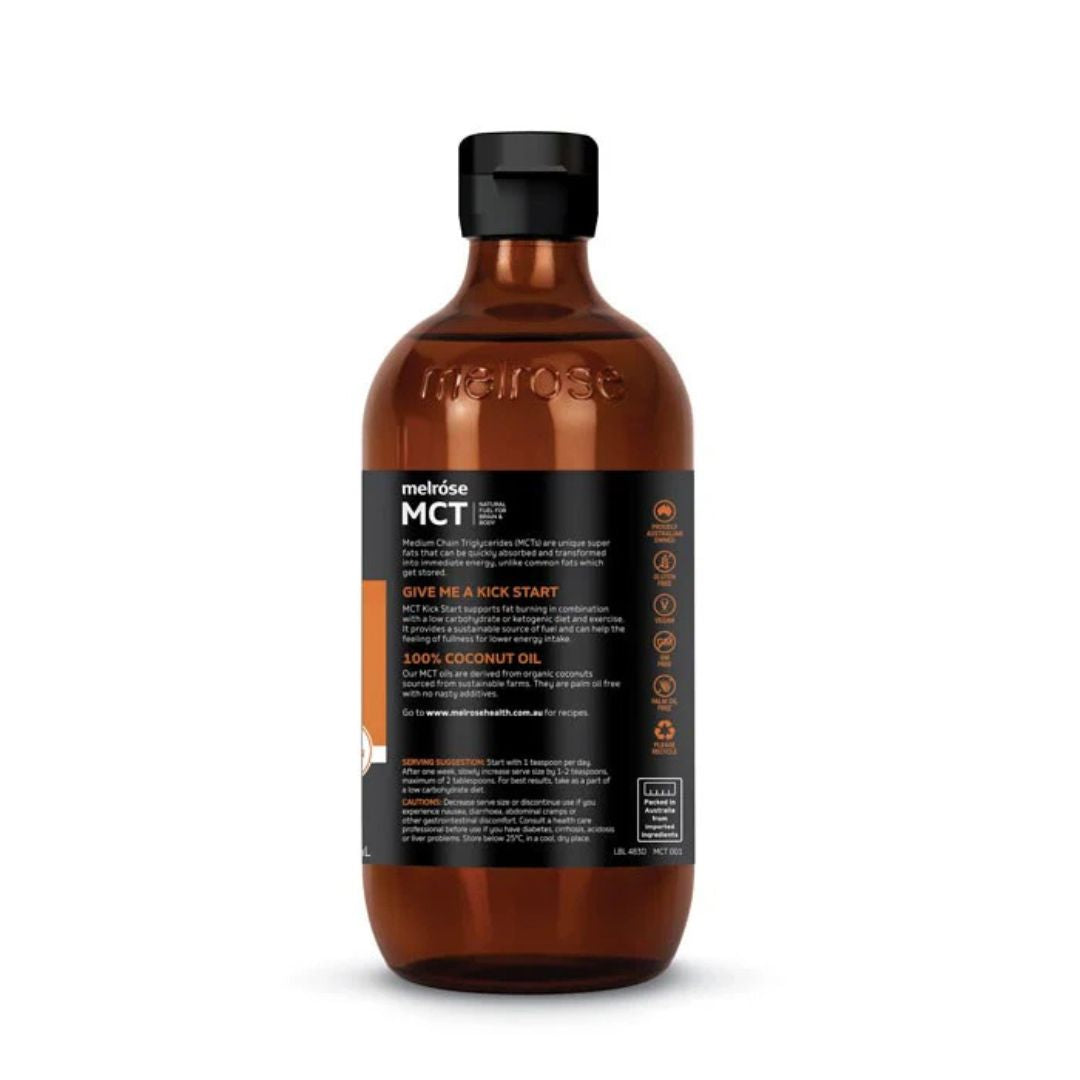 Melrose Kick Start MCT Oil – pure C8 and C10 coconut-derived MCT oil for keto support and clean energy