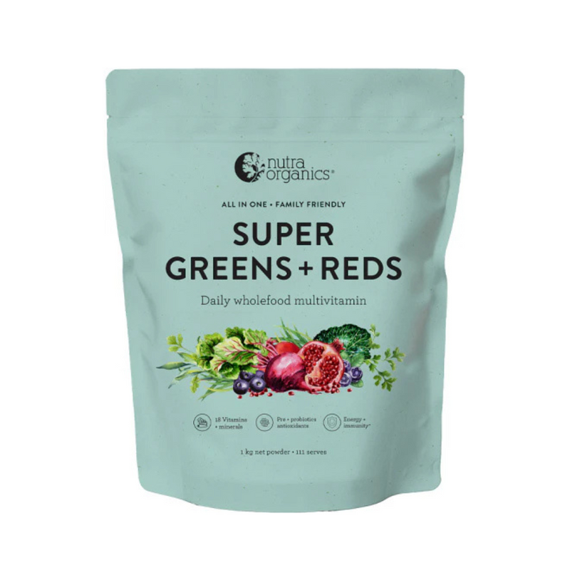 Nutra Organics Supergreens + Reds Powder