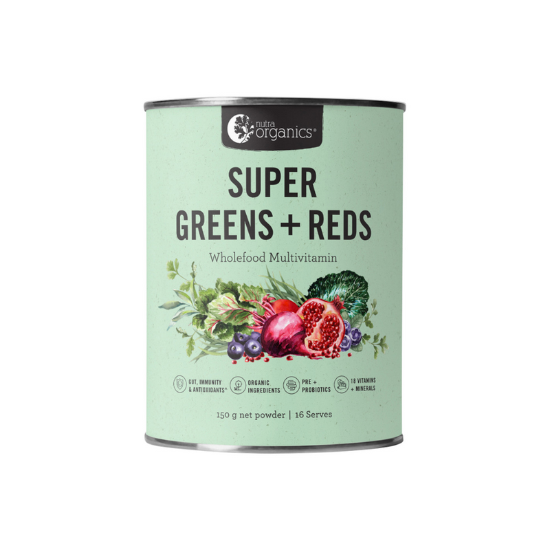 Nutra Organics Supergreens + Reds Powder - Nutrition Capital