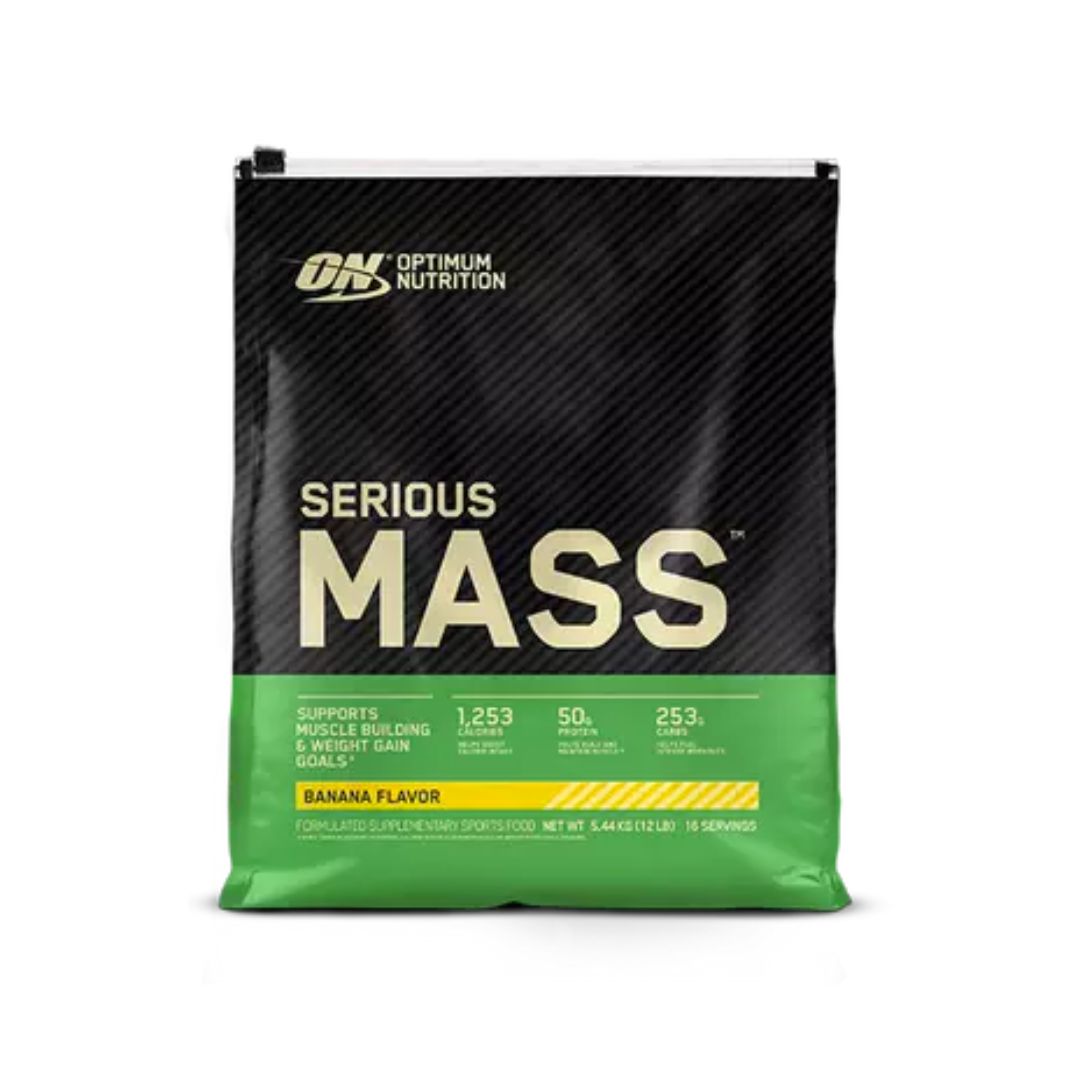 Optimum Nutrition Serious Mass weight gainer supplement – high-calorie protein powder for muscle growth, available at Nutrition Capital Australia