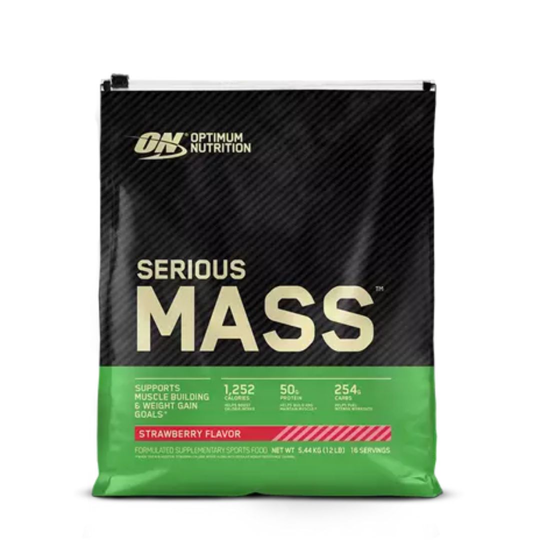 Optimum Nutrition Serious Mass weight gainer supplement – high-calorie protein powder for muscle growth, available at Nutrition Capital Australia