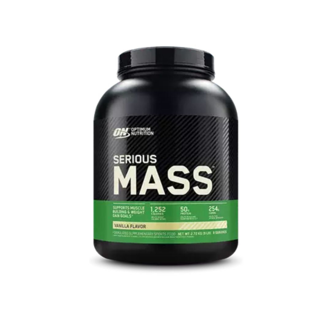 Optimum Nutrition Serious Mass weight gainer supplement – high-calorie protein powder for muscle growth, available at Nutrition Capital Australia