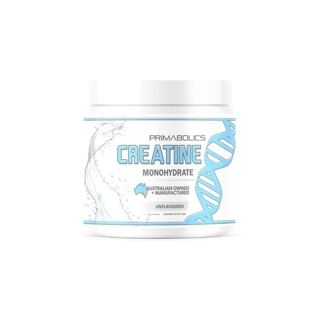Primabolics Creatine powder – premium sports supplement for muscle strength, endurance, and high-intensity performance.