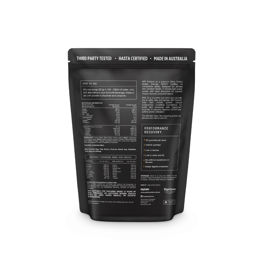 Switch Perform Whey Protein Isolate - Nutrition Capital