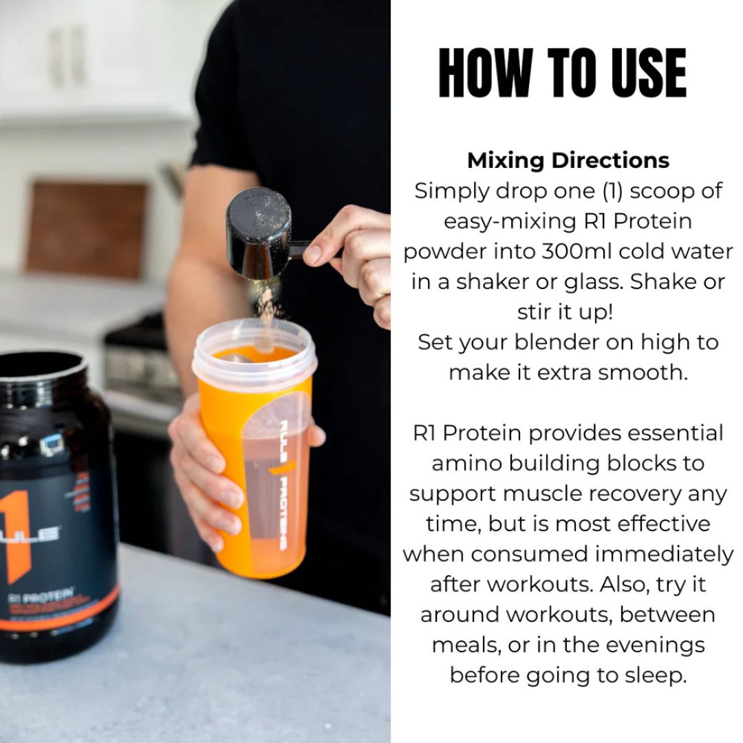 Rule1 Whey Protein Isolate (WPI) – premium low-carb protein powder for lean muscle and fast recovery, available at Nutrition Capital.