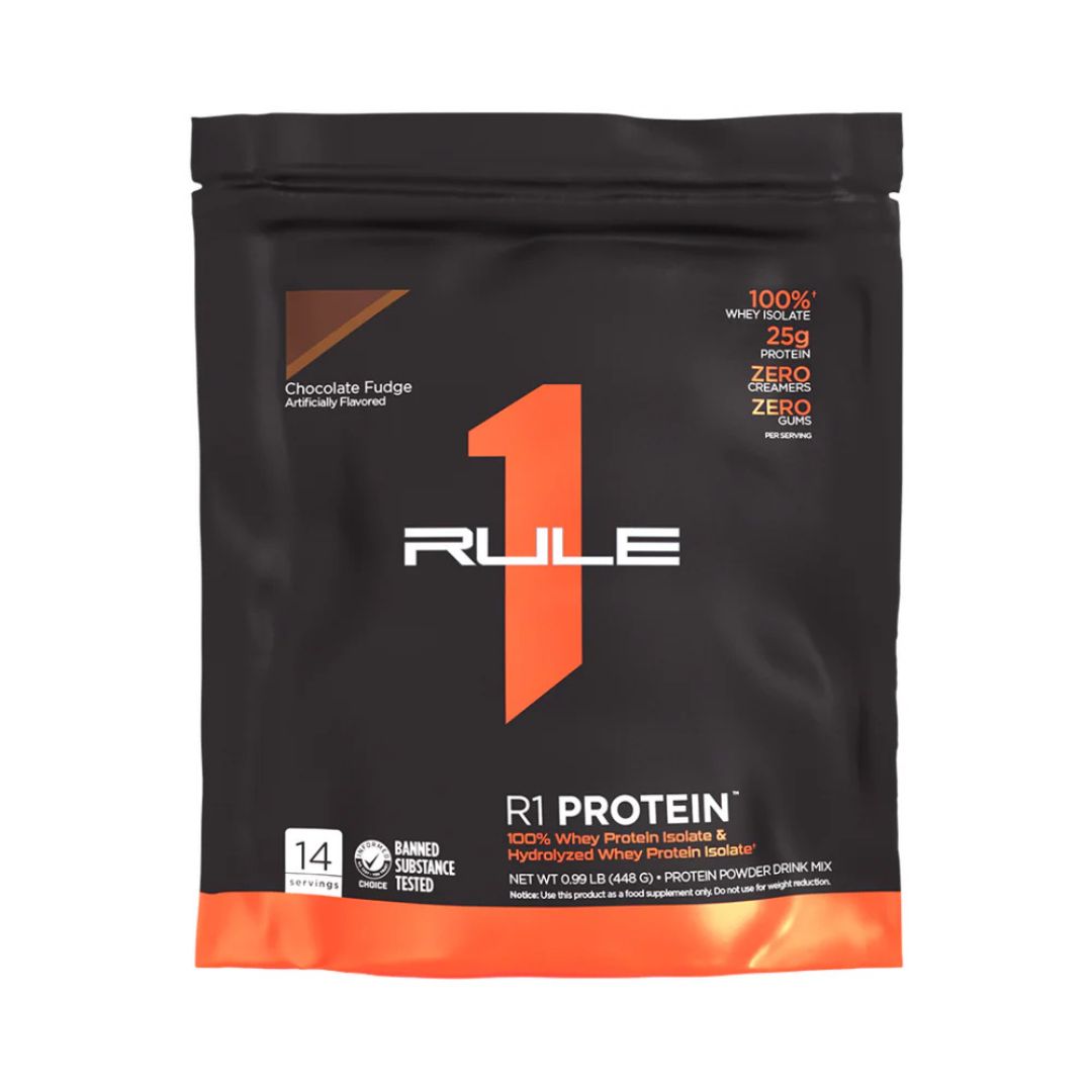 Rule1 Whey Protein Isolate (WPI) – premium low-carb protein powder for lean muscle and fast recovery, available at Nutrition Capital.