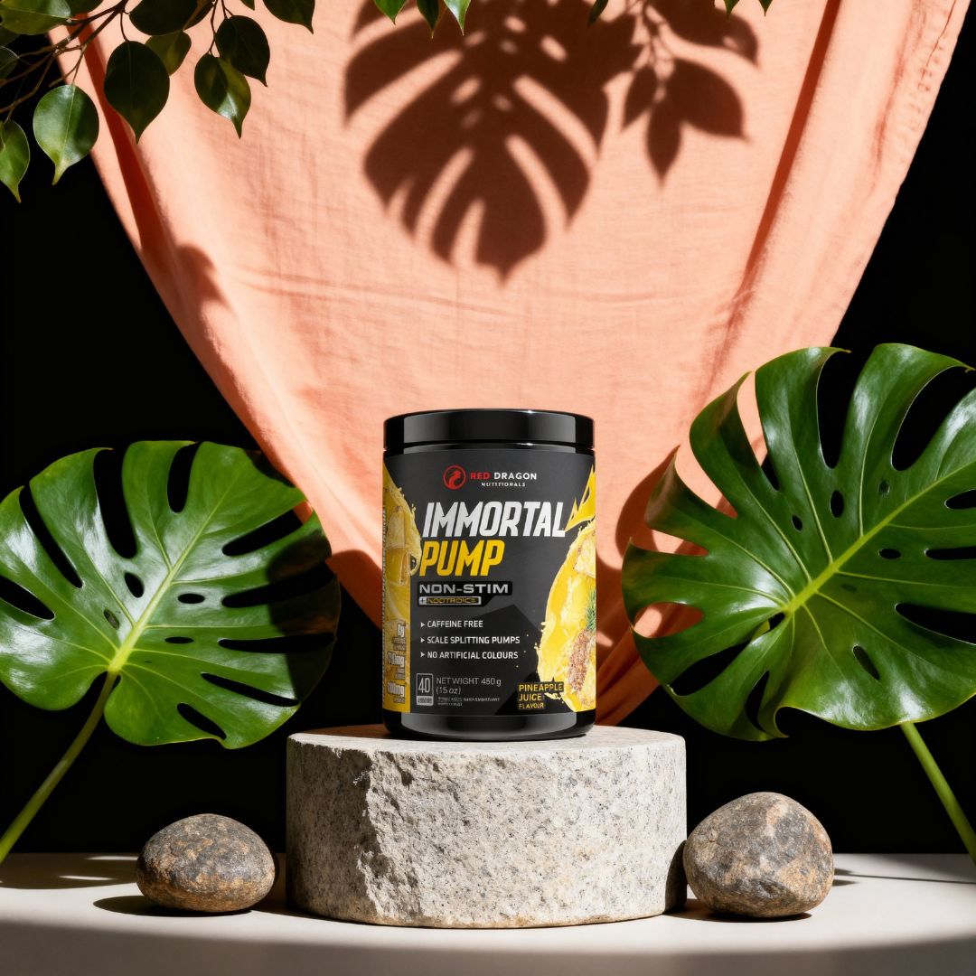 Immortal Pump non-stimulant pre-workout tub – caffeine-free muscle pump and focus supplement available at Nutrition Capital Australia.
