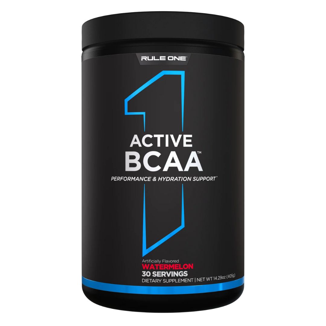 Rule1 Active BCAA amino and hydration support powder with BCAAs, glutamine, citrulline and electrolytes from Nutrition Capital.