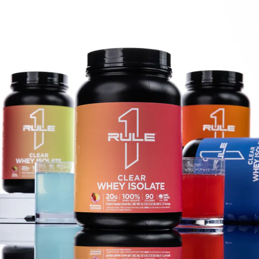 Rule 1 Clear Whey Isolate crystal-clear protein drink with electrolytes for hydration, muscle recovery, and essential amino acids Australia