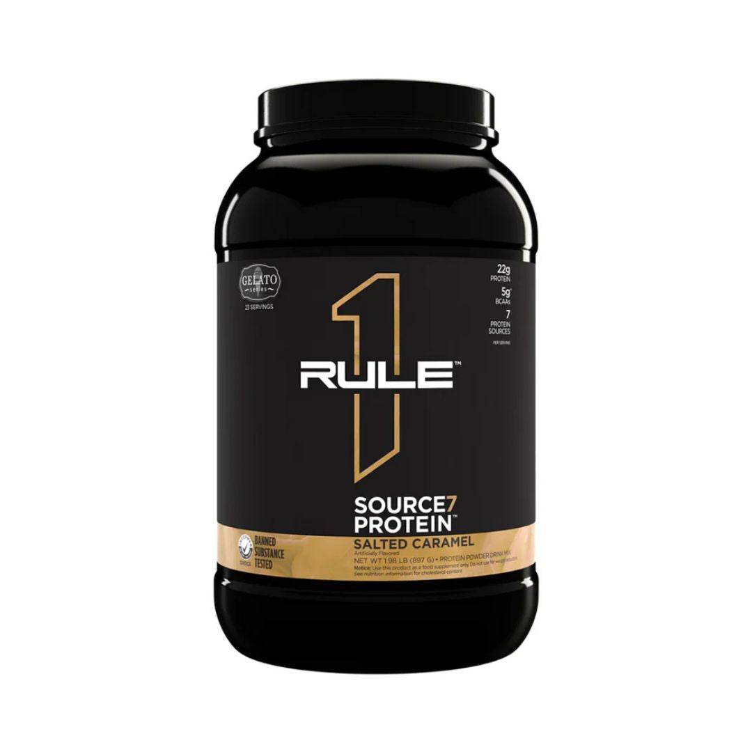 Rule 1 Source7 Protein tub – premium 7-source protein powder for muscle recovery and sustained amino acid support”
