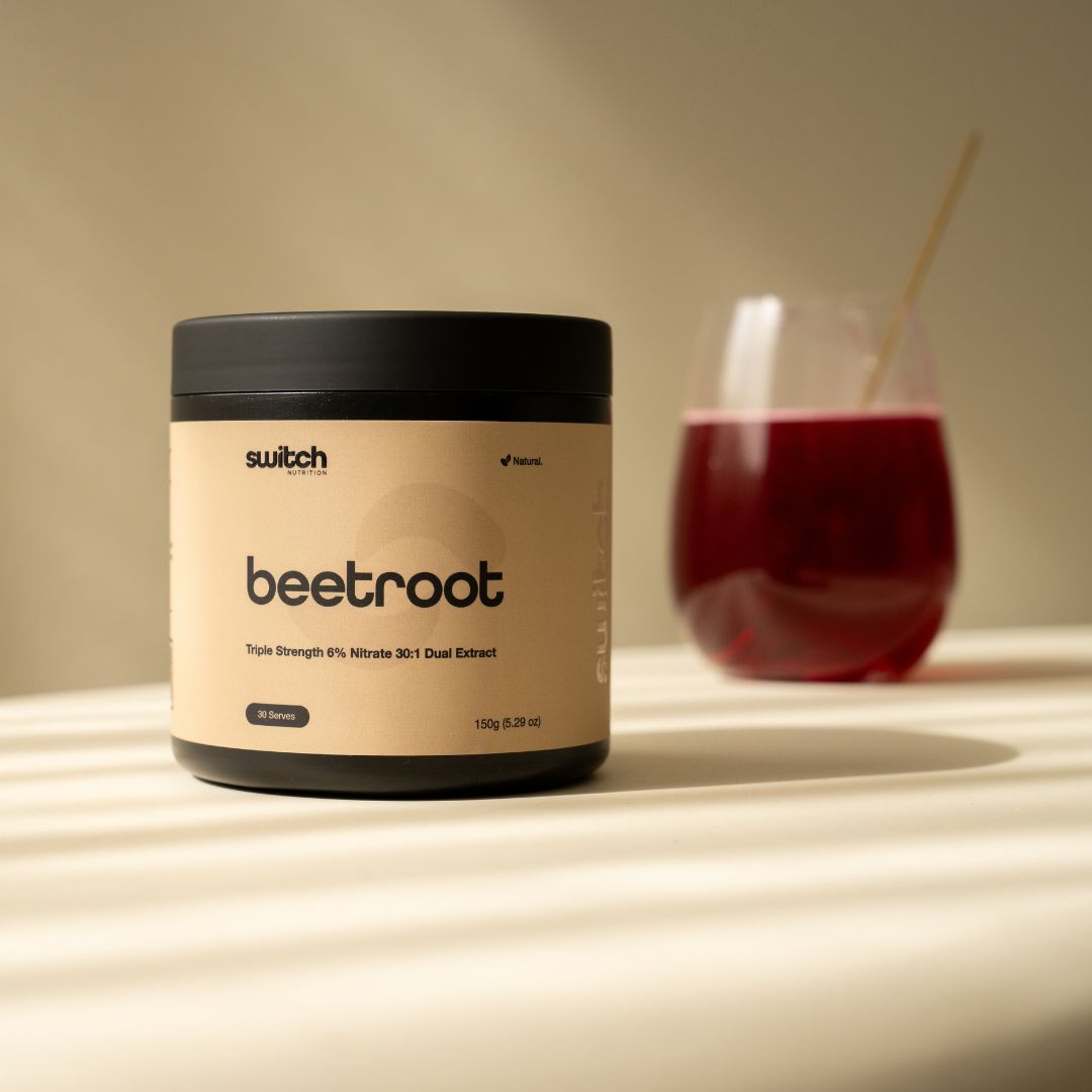 Switch Nutrition Triple Strength Beetroot Extract 6% Nitrates – Premium beetroot supplement for endurance and blood flow support from Nutrition Capital Australia