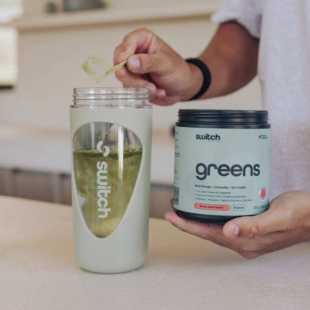 Premium Daily Shaker Bottle with leak-proof lid and BPA-free design for mixing protein shakes, greens and powdered supplements from Nutrition Capital.
