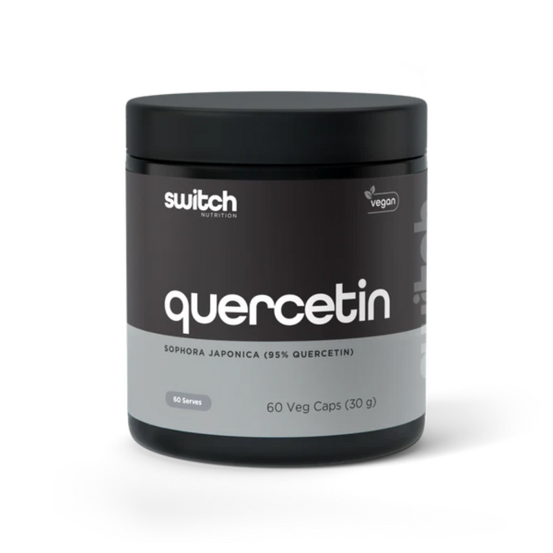 Switch Nutrition Quercetin supplement bottle for immune health, allergy relief, and antioxidant support – Available in Australia with fast delivery.