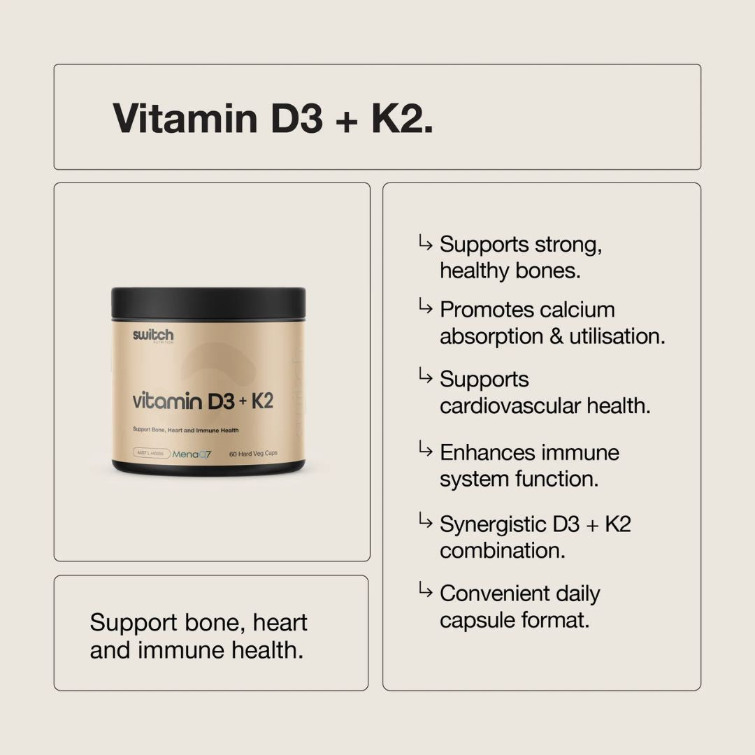 Switch Nutrition Vitamin D3 + K2 - Nutrition Capital