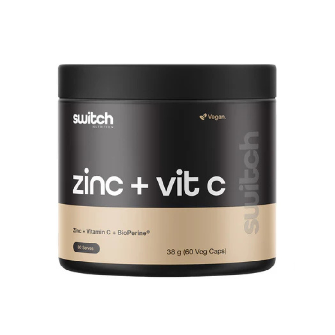 Switch Nutrition Zinc + C with BioPerine – immune and skin support supplement
