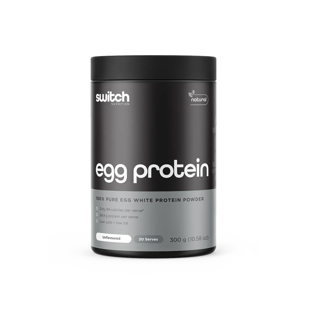 Switch Nutrition Egg Protein powder – 100% pure egg white protein, dairy-free, low-calorie, and perfect for muscle recovery and daily protein needs.